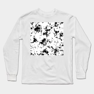 Black and white marble - Tie-Dye Shibori Texture Long Sleeve T-Shirt